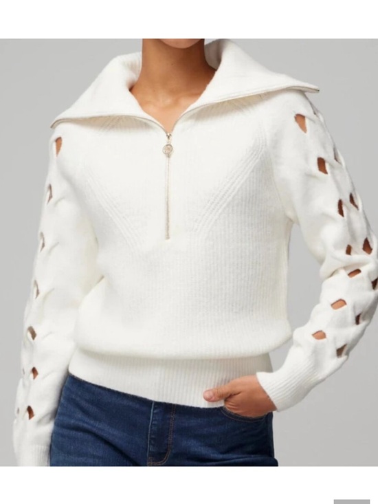 White House Black Market Sweaters - new WHITE HOUSE BLACK MARKET novelty sleeve full zip sweater S